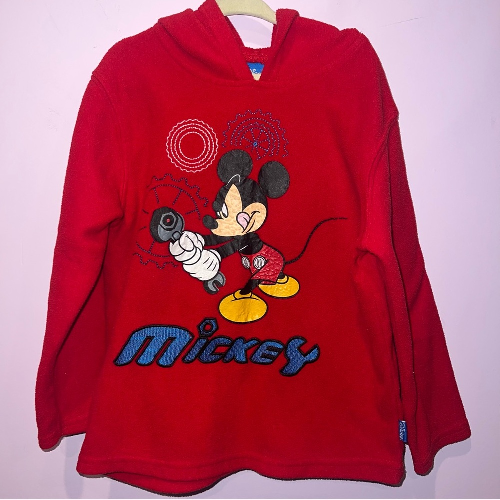 Disney Mickey Mouse Red Fleece Pullover‎ Hoodie 5T Nostalgic 2000’s Toddler